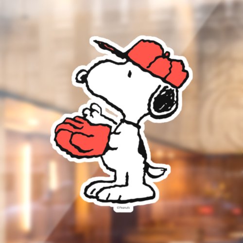 Peanuts  Snoopy Making the Catch Window Cling
