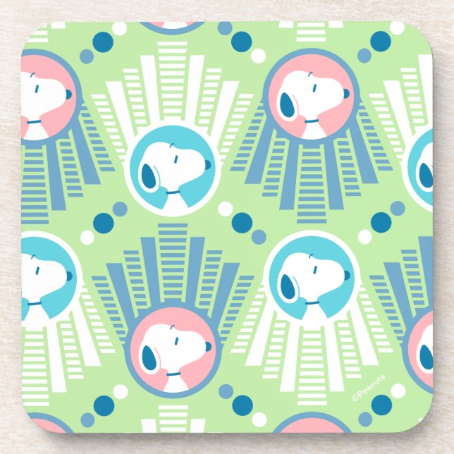 Peanuts | Snoopy Mint Green Deco Dreams Pattern Beverage Coaster (Front)