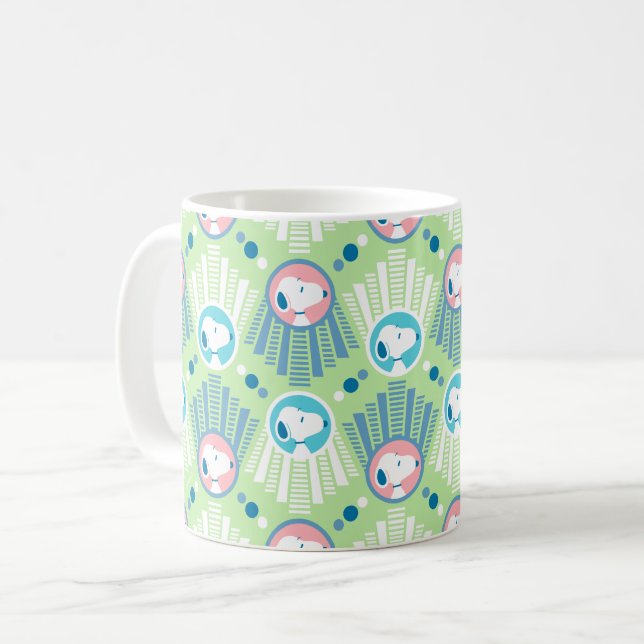 Peanuts | Snoopy Mint Green Deco Dreams Pattern Coffee Mug (Front Left)