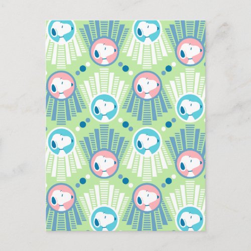 Peanuts  Snoopy Mint Green Deco Dreams Pattern Postcard