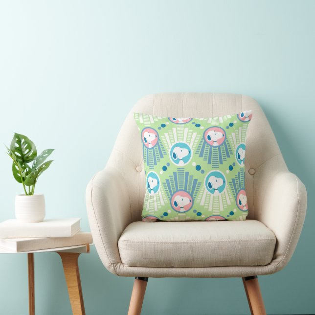 Peanuts | Snoopy Mint Green Deco Dreams Pattern Throw Pillow (Chair)