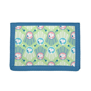 Peanuts Snoopy Mint Green Deco Dreams Pattern Trifold Wallet