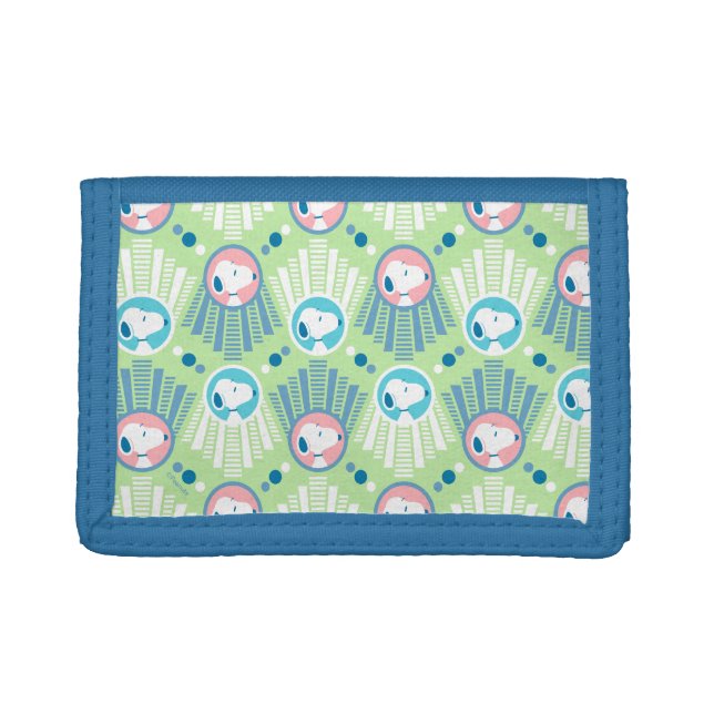 Peanuts | Snoopy Mint Green Deco Dreams Pattern Trifold Wallet (Front)