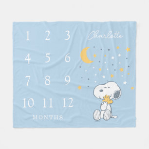Peanuts Snoopy Monthly Milestone Baby Fleece Blanket