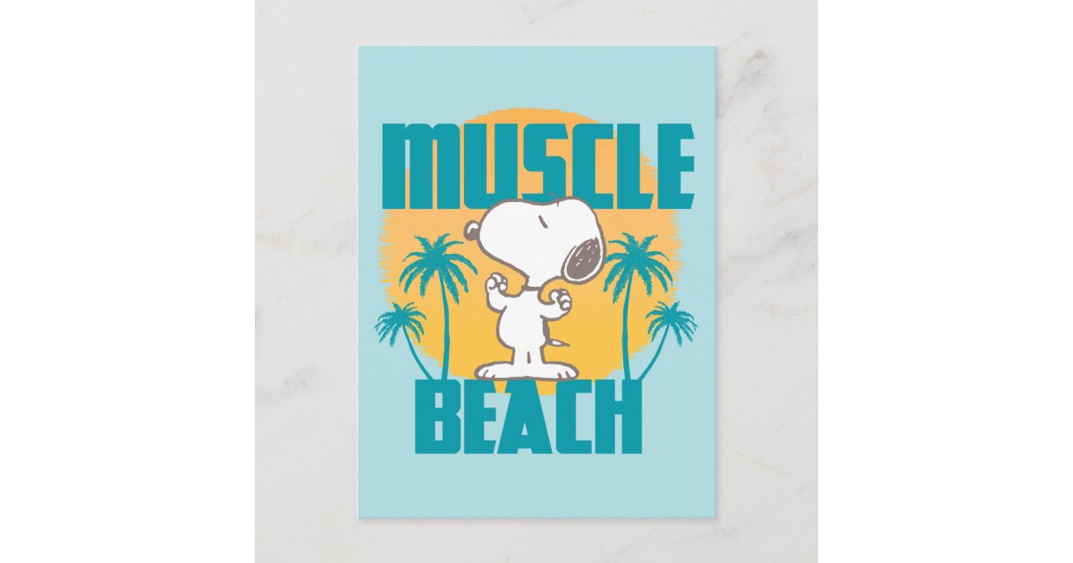 Peanuts | Snoopy Muscle Beach Postcard | Zazzle