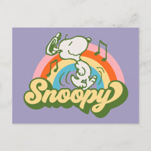 Peanuts Snoopy Music Rainbow Postcard