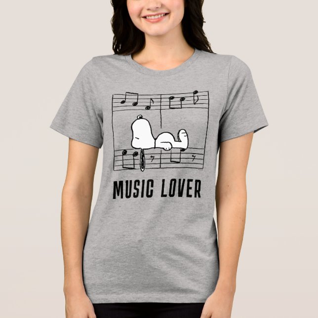 Peanuts | Snoopy Musical Notes Tri-Blend Shirt (Front)