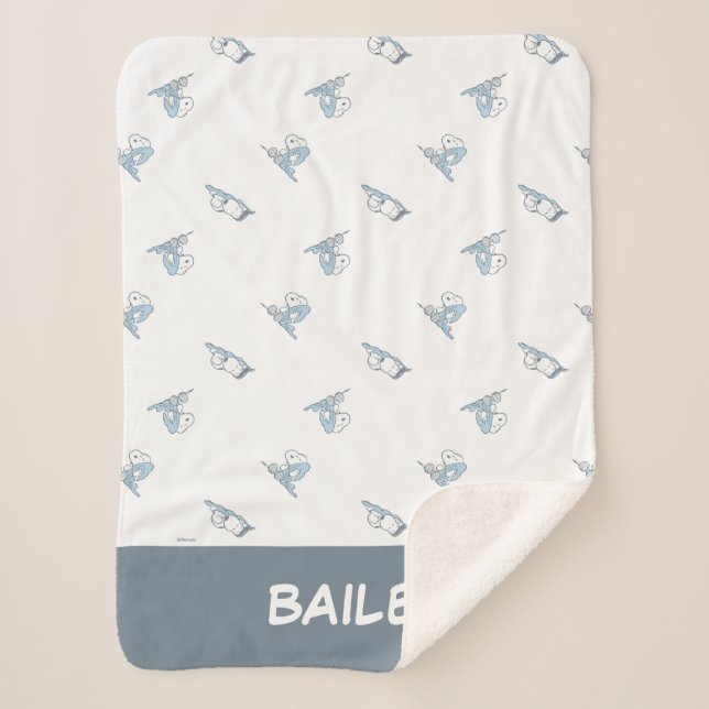 Peanuts | Snoopy Nap Time Pattern Sherpa Blanket (Front)