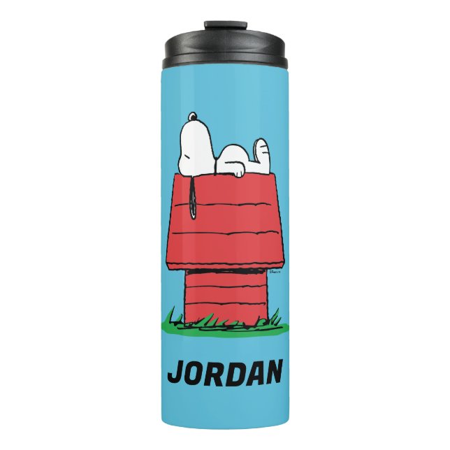 Peanuts | Snoopy Napping | Add Your Name Thermal Tumbler (Front)