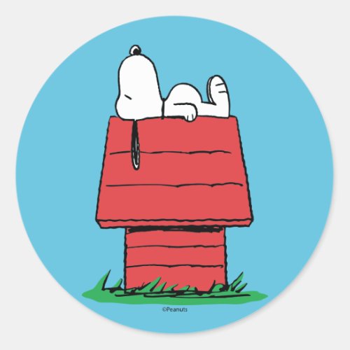 Peanuts  Snoopy Napping Classic Round Sticker