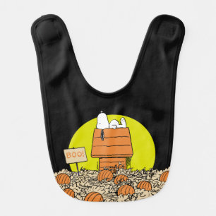 Peanuts   Snoopy Napping in the Pumpkin Patch Baby Bib