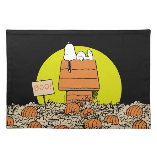 Peanuts  Snoopy Napping in the Pumpkin Patch Cloth Placemat
