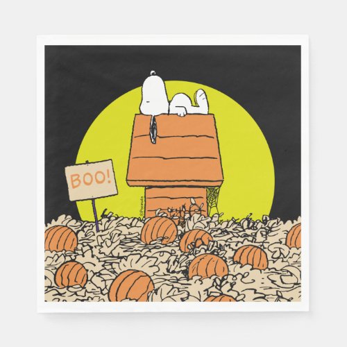 Peanuts  Snoopy Napping in the Pumpkin Patch Napkins