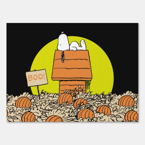 Peanuts  Snoopy Napping in the Pumpkin Patch Sign