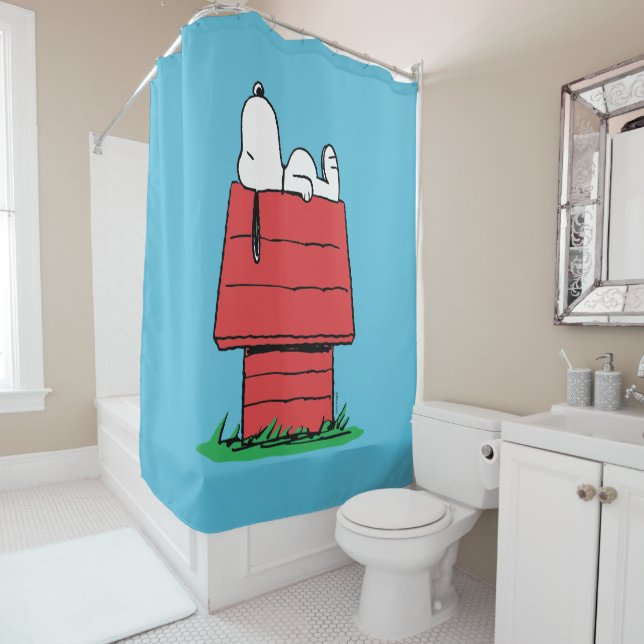 Peanuts | Snoopy Napping Shower Curtain (In Situ)