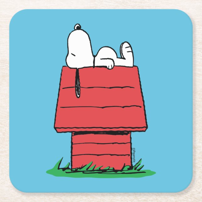 Peanuts | Snoopy Napping Square Paper Coaster (Front)