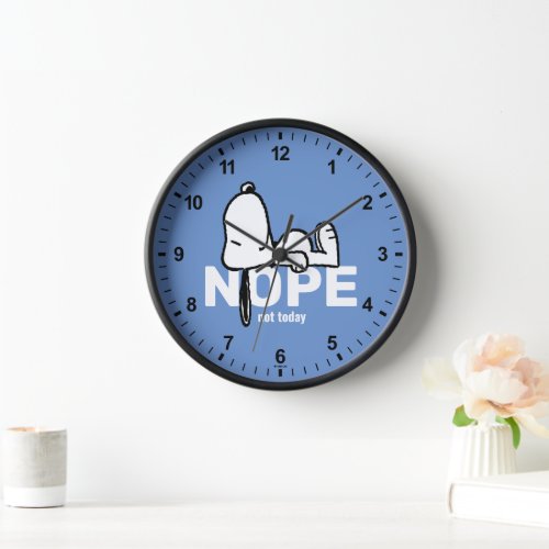 Peanuts  Snoopy Not Today Clock