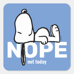Peanuts Snoopy Not Today Square Sticker