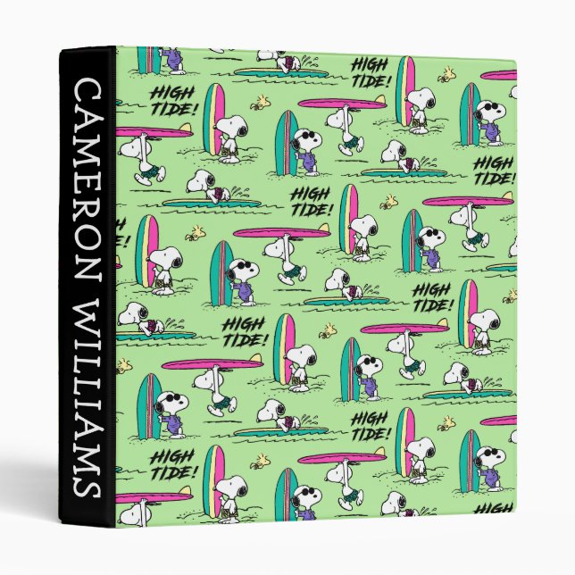 Peanuts | Snoopy Ocean High Tide | Add Your Name 3 Ring Binder (Front/Spine)