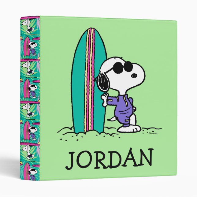 Peanuts | Snoopy Ocean High Tide | Add Your Name 3 Ring Binder (Front/Spine)