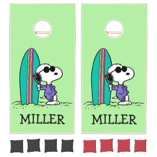 Peanuts Snoopy Ocean High Tide Add Your Name Cornhole Set
