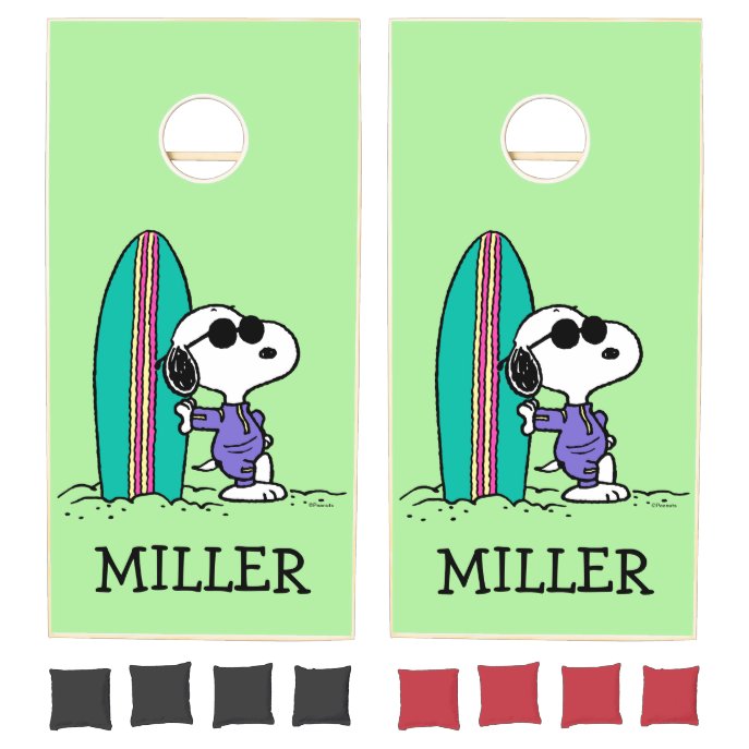 Peanuts | Snoopy Ocean High Tide | Add Your Name Cornhole Set