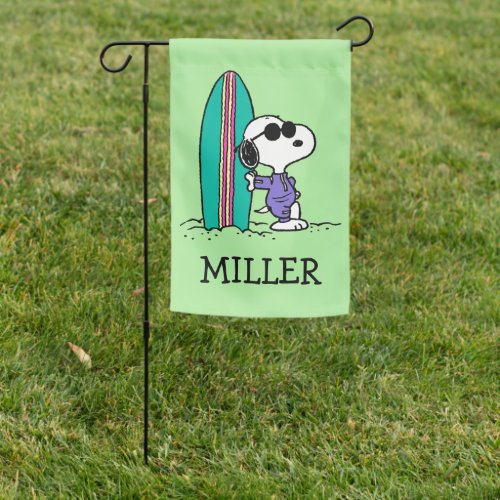 Peanuts  Snoopy Ocean High Tide  Add Your Name Garden Flag