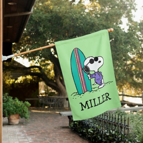 Peanuts  Snoopy Ocean High Tide  Add Your Name House Flag