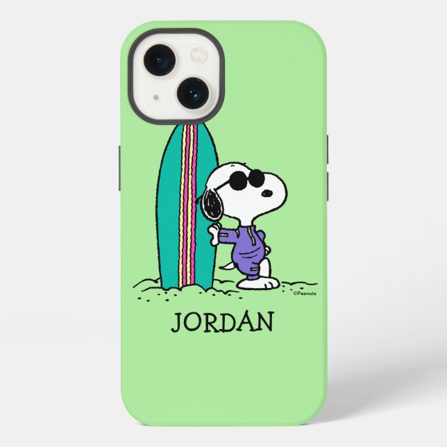 Peanuts | Snoopy Ocean High Tide | Add Your Name Iphone Case (Back)