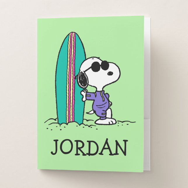 Peanuts | Snoopy Ocean High Tide | Add Your Name Pocket Folder (Front)