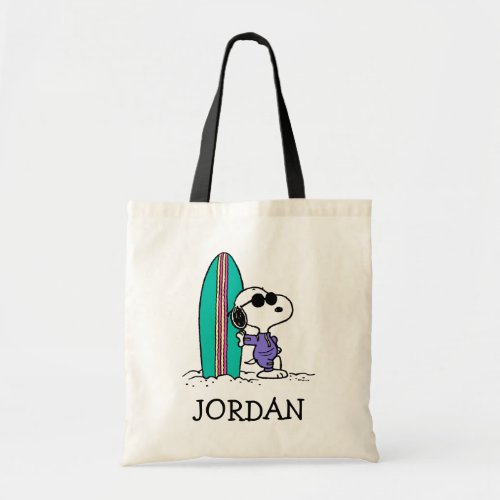 Peanuts  Snoopy Ocean High Tide  Add Your Name Tote Bag