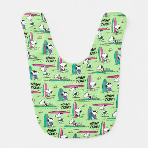 Peanuts Snoopy Ocean High Tide Pattern Baby Bib