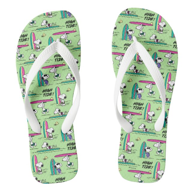 Peanuts | Snoopy Ocean High Tide Pattern Flip Flops (Footbed)