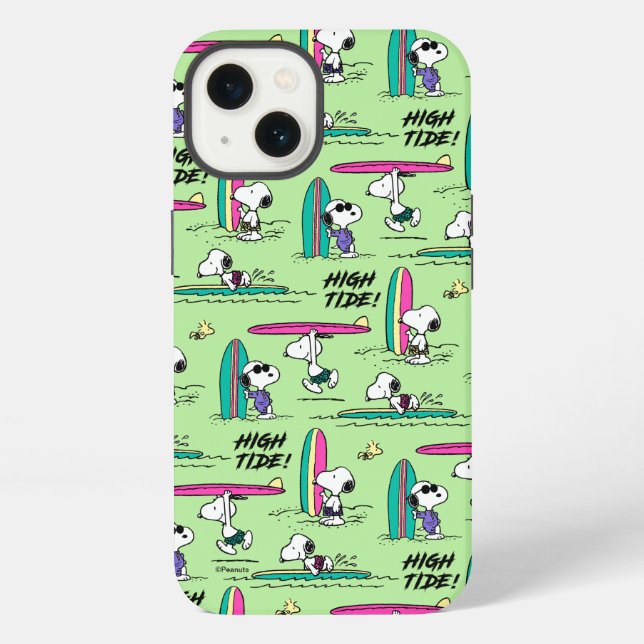 Peanuts | Snoopy Ocean High Tide Pattern Iphone Case (Back)