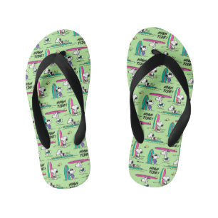 Peanuts Snoopy Ocean High Tide Pattern Kid's Flip Flops