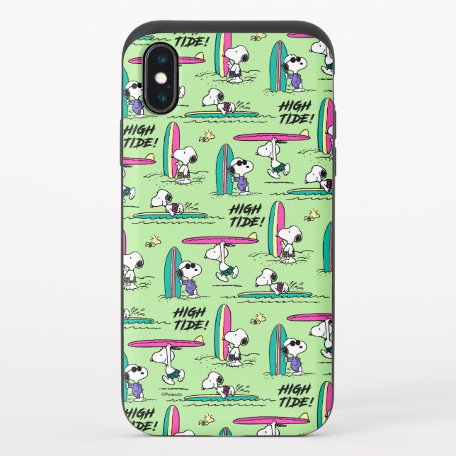 Peanuts | Snoopy Ocean High Tide Pattern Uncommon iPhone Case (Back)