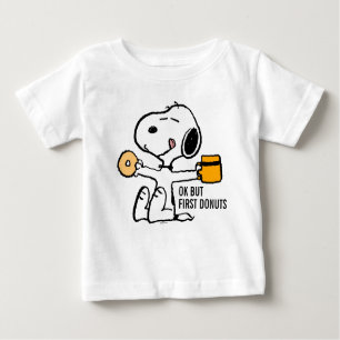 Peanuts   Snoopy OK But First Coffee Baby T-Shirt