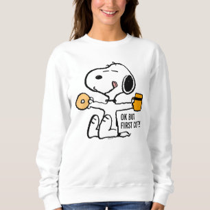 Peanuts Snoopy OK But First Coffee Sweatshirt