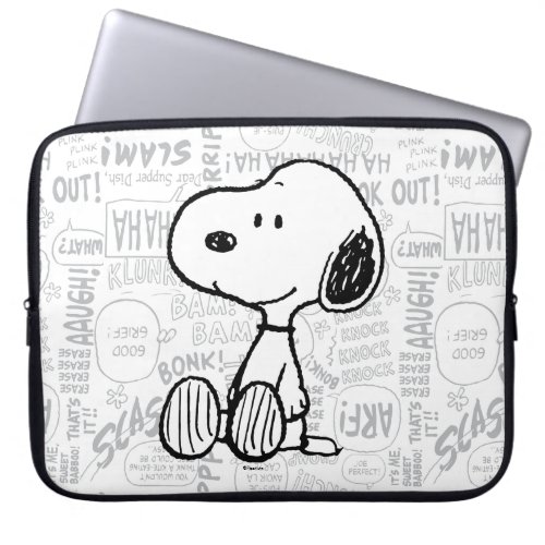 PEANUTS  Snoopy on Black White Comics 2 Laptop Sleeve