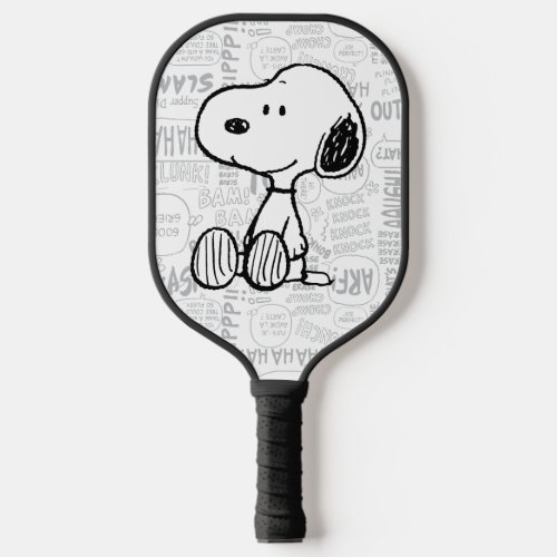 PEANUTS  Snoopy on Black White Comics 2 Pickleball Paddle