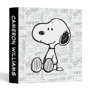 PEANUTS | Snoopy on Black White Comics 3 Ring Binder