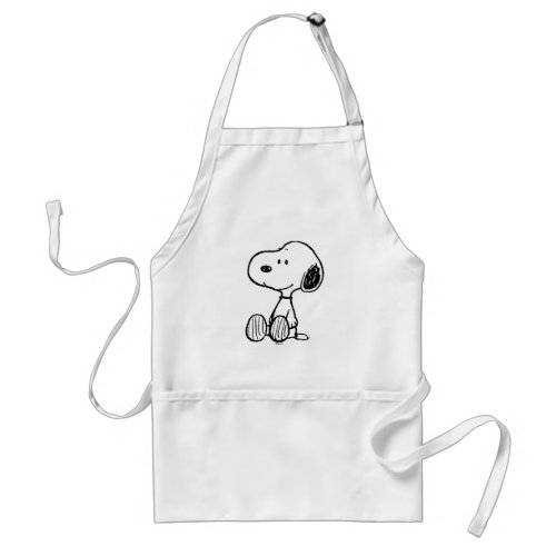 PEANUTS  Snoopy on Black White Comics Adult Apron