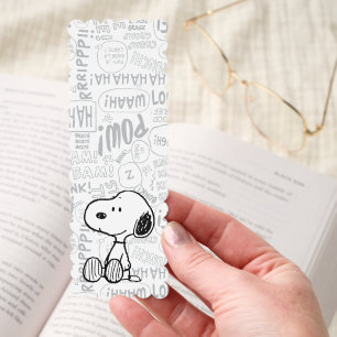 PEANUTS Snoopy on Black White Comics Bookmarks
