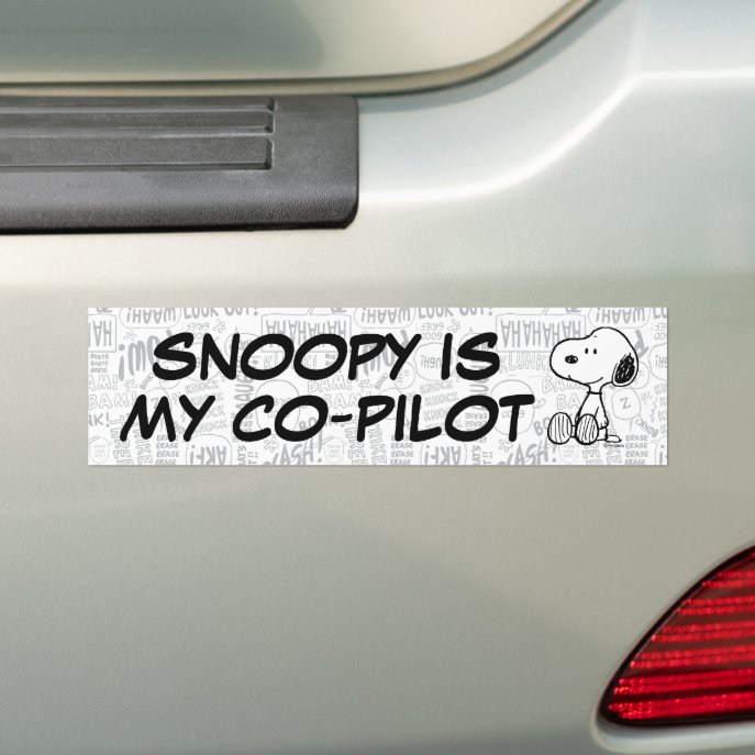 PEANUTS | Snoopy on Black White Comics Bumper Sticker