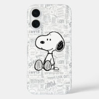PEANUTS | Snoopy on Black White Comics iPhone 16 Case