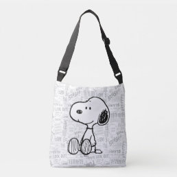 PEANUTS | Snoopy on Black White Comics Crossbody Bag