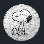 PEANUTS | Snoopy on Black White Comics Dart Board<br><div class="desc">This Peanuts artwork features Snoopy sitting on background of black and white Charles M. Schulz comic strips.</div>