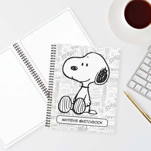PEANUTS | Snoopy on Black White Comics Drawing
