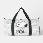 PEANUTS | Snoopy on Black White Comics Duffle Bag