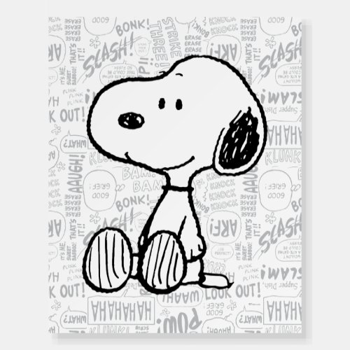 PEANUTS  Snoopy on Black White Comics Foam Board